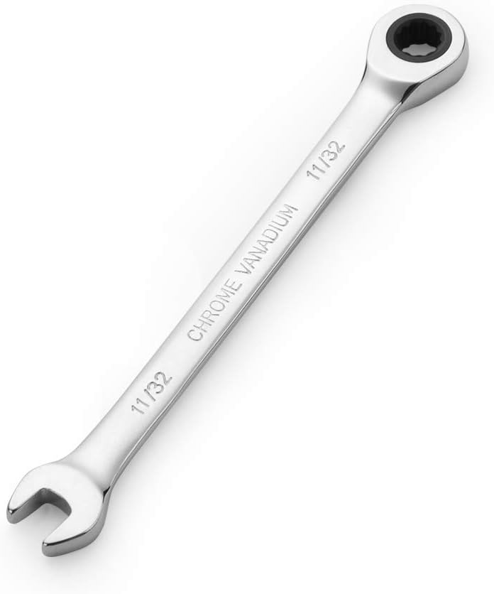 FLZOSPER 11/32 in. SAE Ratchet Wrench,Box End Head 72-Tooth Ratcheting Combination Wrench Spanner - Image 1